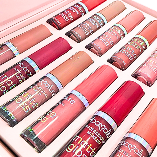 Matte Nude Lip Gloss Set – Lightweight Long-Lasting Velvet Finish (Light Shades)