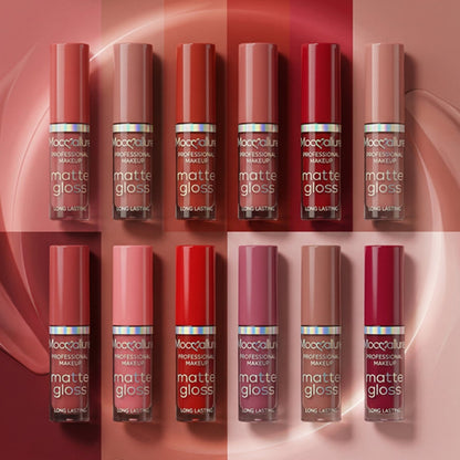 Matte Nude Lip Gloss Set – Lightweight Long-Lasting Velvet Finish (Light Shades)